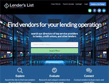 Tablet Screenshot of lenderslist.net